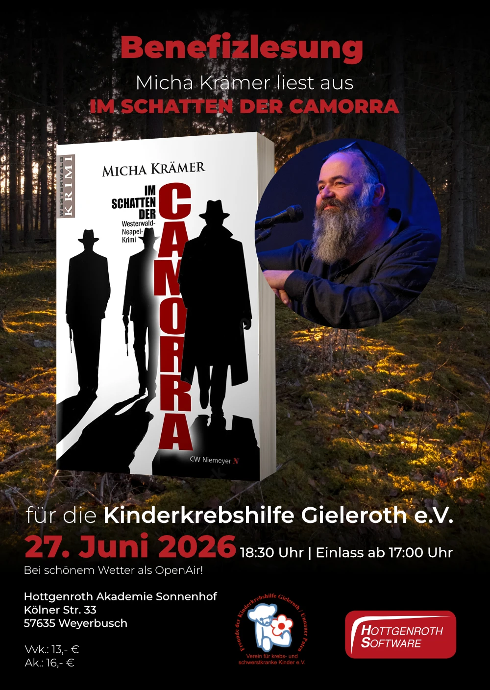 Eintrittskarte Benefizlesung IM SCHATTEN DER CAMORRA am 27.06.2026 in Weyerbusch von Micha Krämer